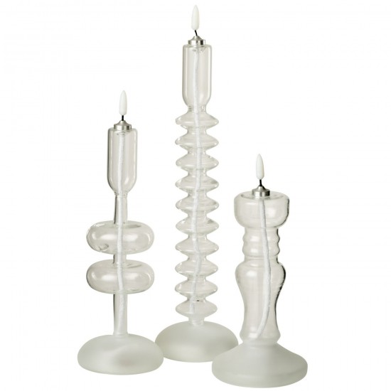 J Line bougies Jolipa Bougie Led Verre Transparent.