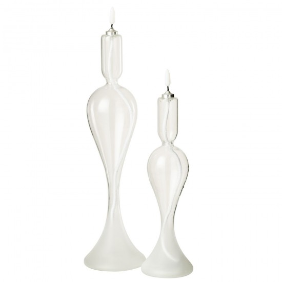 J Line bougies Jolipa Bougie Led Verre Transparent Large.