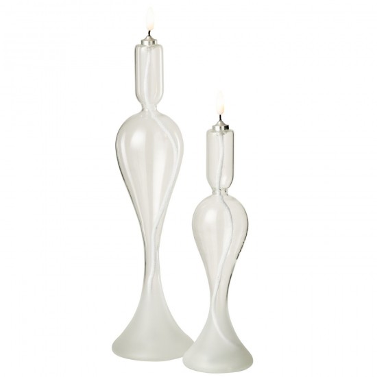 Jline Led Kaars Glas Transparant Large.