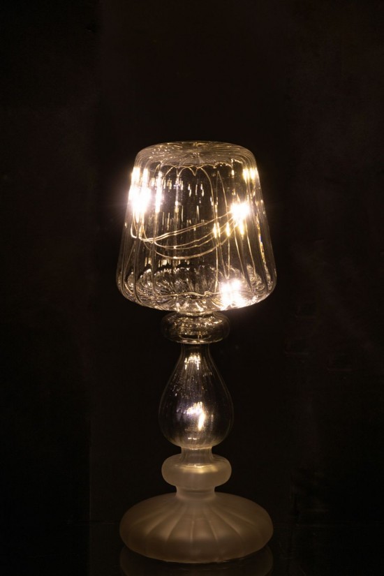 J Line Lampes LED Lampe LED Jolipa Lampe Led Givré Verre Transparent.