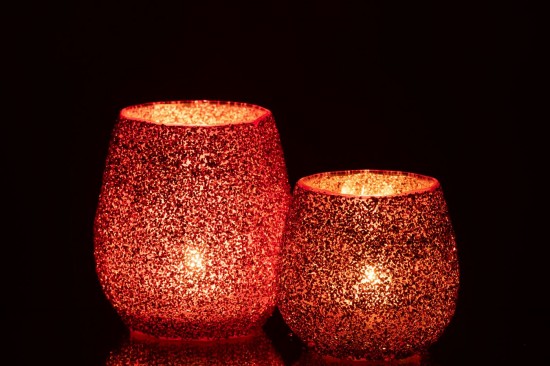 Jline Windlicht Glas Weihnachtsrot Large t lichthalter teelichtleuchter teelichte.