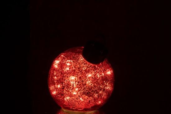 J Line boules de noel Jolipa Boule De Noël Led Verre Rouge Noël Small.