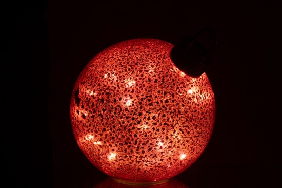 J Line boules de noel Jolipa Boule De Noël Led Verre Rouge Noël Medium.