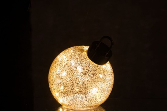 J Line boules de noel Jolipa Boule De Noël Led Verre Doré Small.