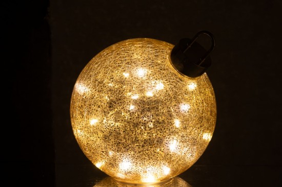 J Line boules de noel Jolipa Boule De Noël Led Verre Doré Medium.