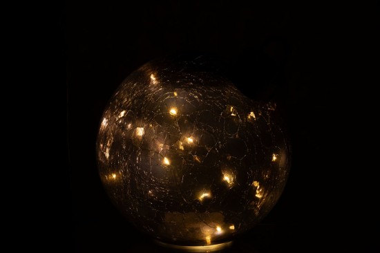J Line boules de noel Jolipa Boule De Noël Led Verre Noir Medium.