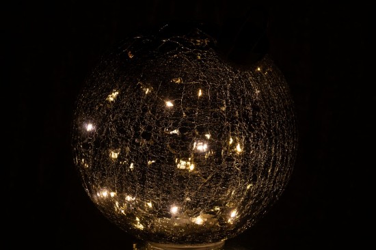 J Line boules de noel Jolipa Boule De Noël Led Verre Noir Large.