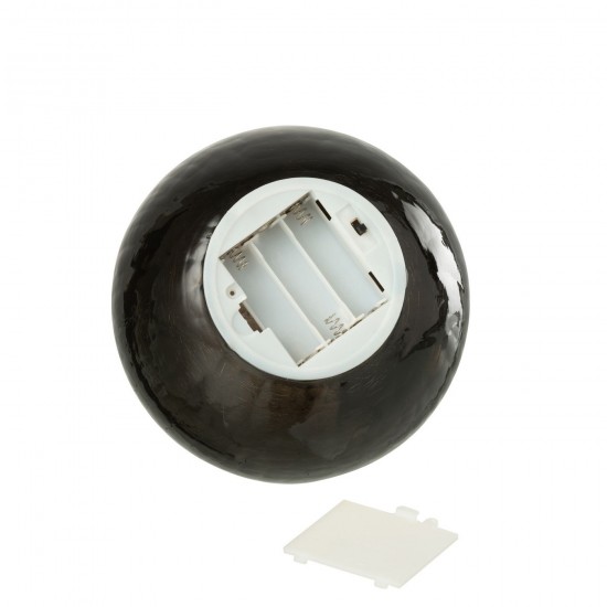 Jline Kerstbal Led Glas Zwart Large.