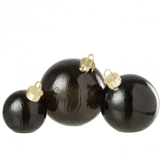 J Line Christmas Bauble Led Glass Black Large box of baubles.