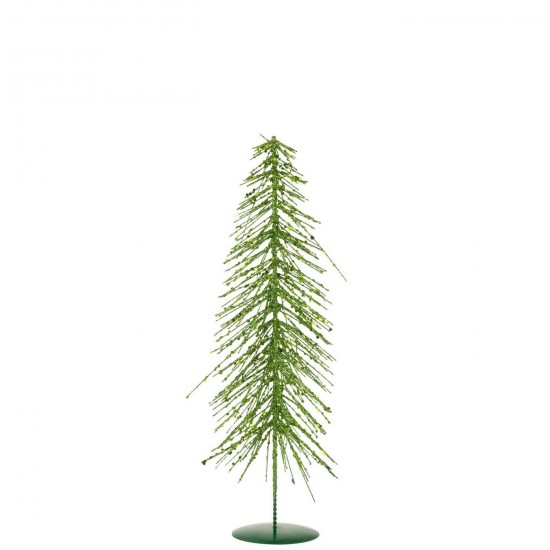 J Line Kerstboom Glitters Plastiek Donkergroen Medium L14xB14xH45 cm kerstbomen JO57192.