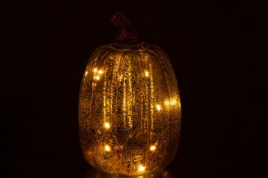 J Line hivers Jolipa Citrouille Led Verre Marron.