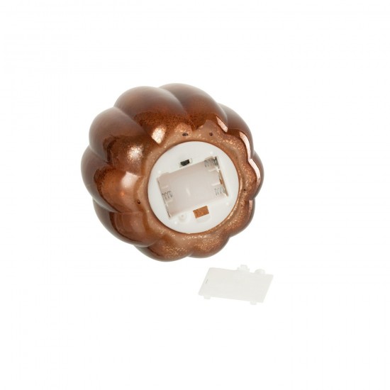 Jline Pompoen Led Glas Bruin.