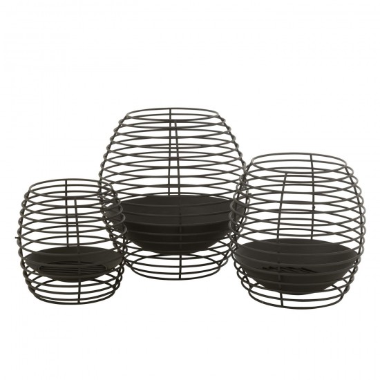 J Line braseros feux foyers de jardin d extérieur Jolipa Brasero Rond Rings Fer Noir Large.