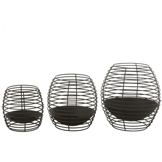 Jline Vuurplaats Rond Rings Ijzer Zwart Large.