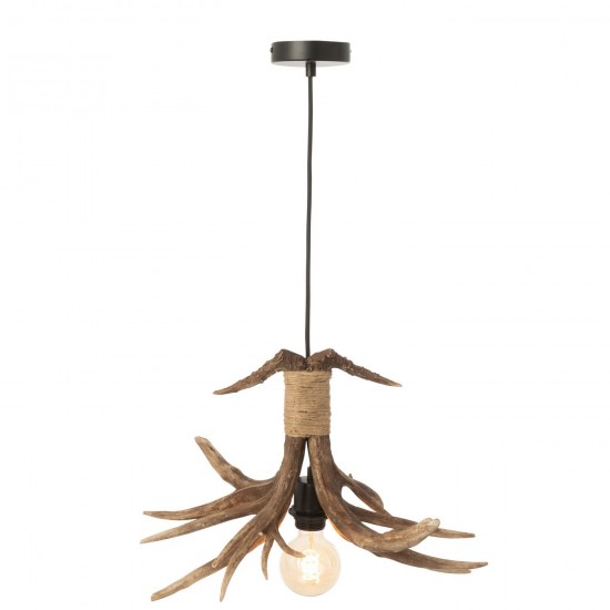 J Line lampes suspendues suspensions pendantes Jolipa Plafonnier Antlers Polyrésine Marron Small.