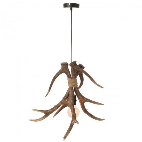J Line lampes suspendues suspensions pendantes Jolipa Plafonnier Antlers Polyrésine Marron Large.