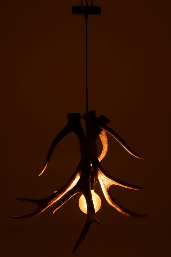 Jline Hanglamp Antlers Polyresin Bruin Large.