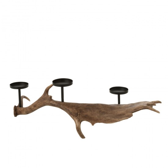 J Line chandeliers candélabres Jolipa Chandelier Antlers Polyrésine Marron Large.