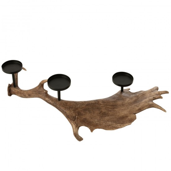 Jline Kaarshouder Antlers Polyresin Bruin Large.