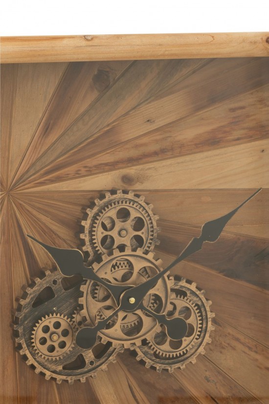 J Line horloges murales Jolipa Horloge Murale Carré Mdf Naturel Small.