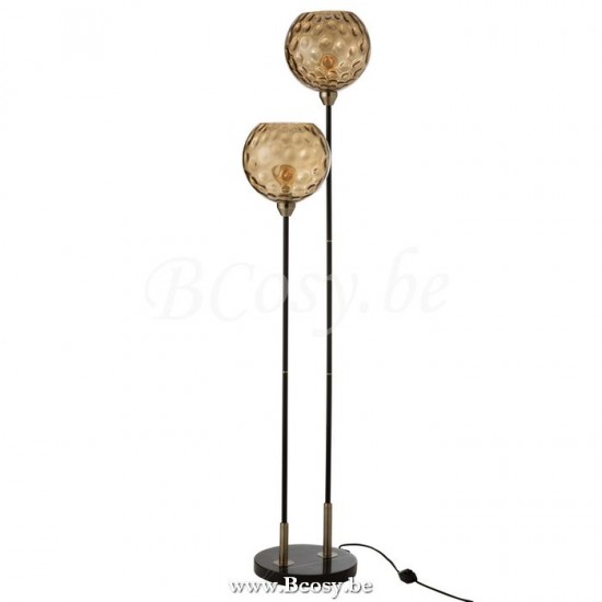 J Line Jline Voet Lamp Staand Bollie Staal Marmer Zwart