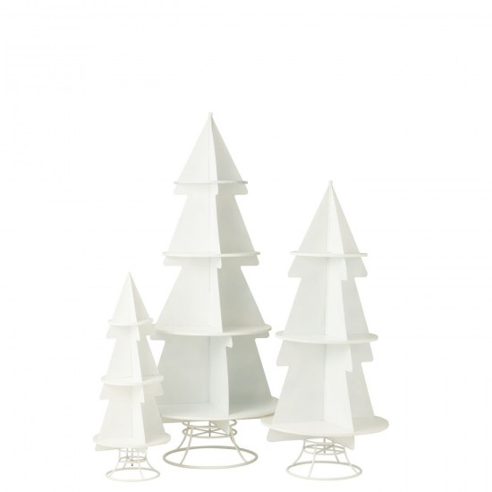 J Line Rack X Mas Tree Metal White Large x mas christmas trees on foot.