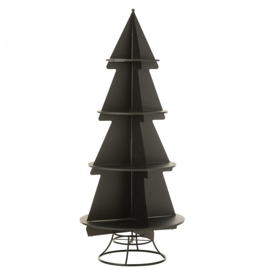 J Line Rek X Mas Tree Metaal Zwart Large L90xB90xH214 cm kerstbomen JO57341.