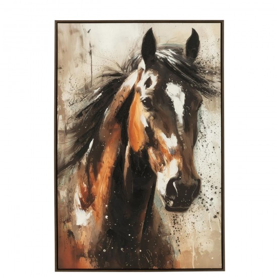 J Line Schilderij Rechthoek Paard Ps Meerkleurig L83xB4xH123 cm schilderijen kaders schilderijtjes JO57375.