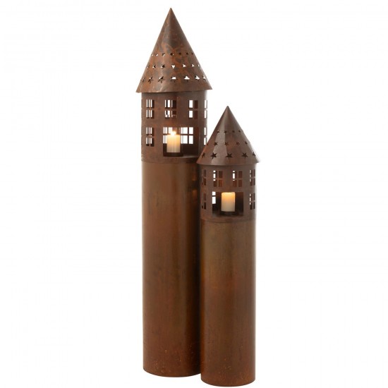 JLine J Line Kaarshouder Ster Ijzer Roestbruin L28xB28xH135 cm kaarshouders.