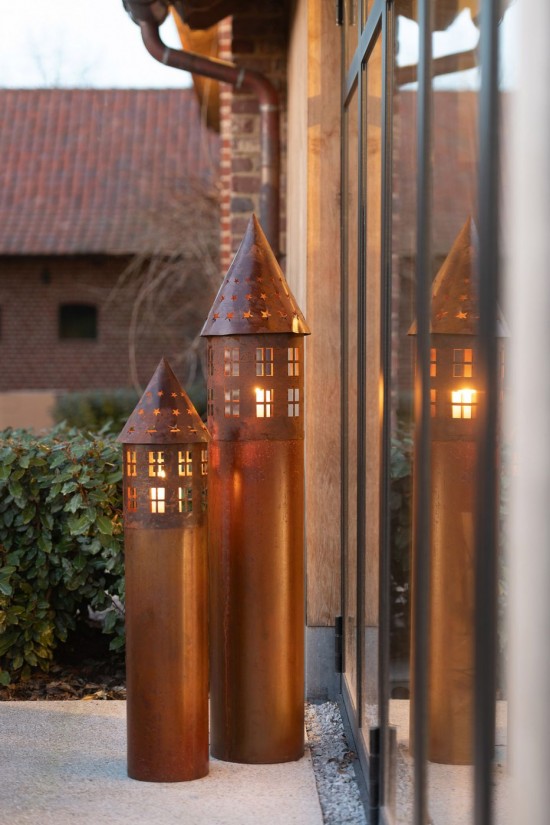 J Line Kaarshouder Ster Ijzer Roestbruin.