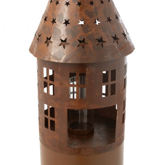 J Line Candle Holder Star Iron Rust Brown candle holders.