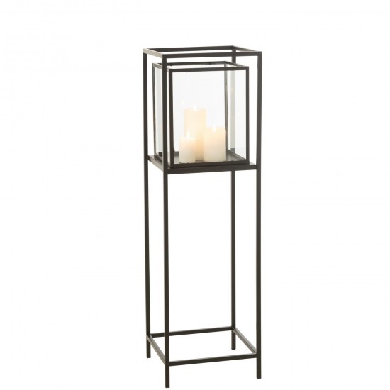 J Line lanternes photophores Jolipa Photophore Carré Fer Noir.