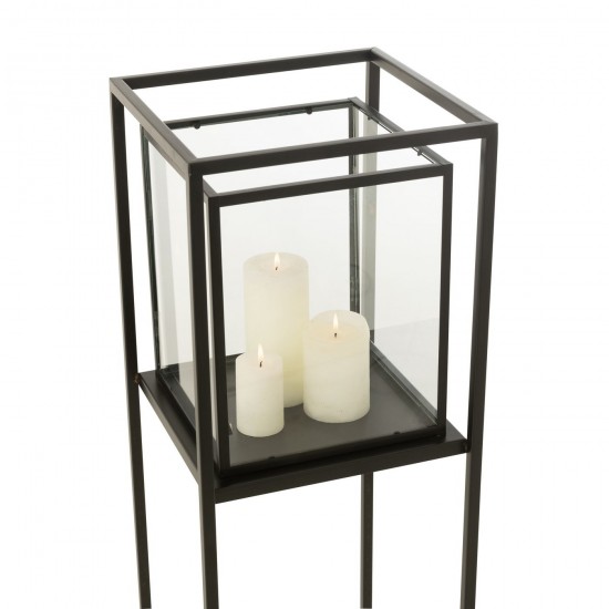 Jline Windlicht Viereckig Eisen Schwarz lanternen.