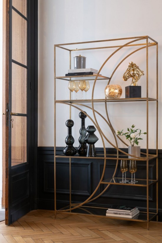 J Line Scaffale Nar Ferro Oro Estantería Nar Plancha Dorado.