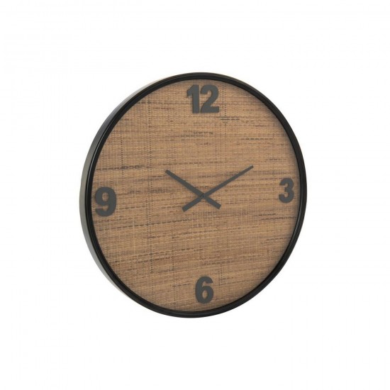 J Line Wandklok Mdf Bruin Zwart Large L80xB7xH80 cm klokken wandklokken muurklokken JO57413.