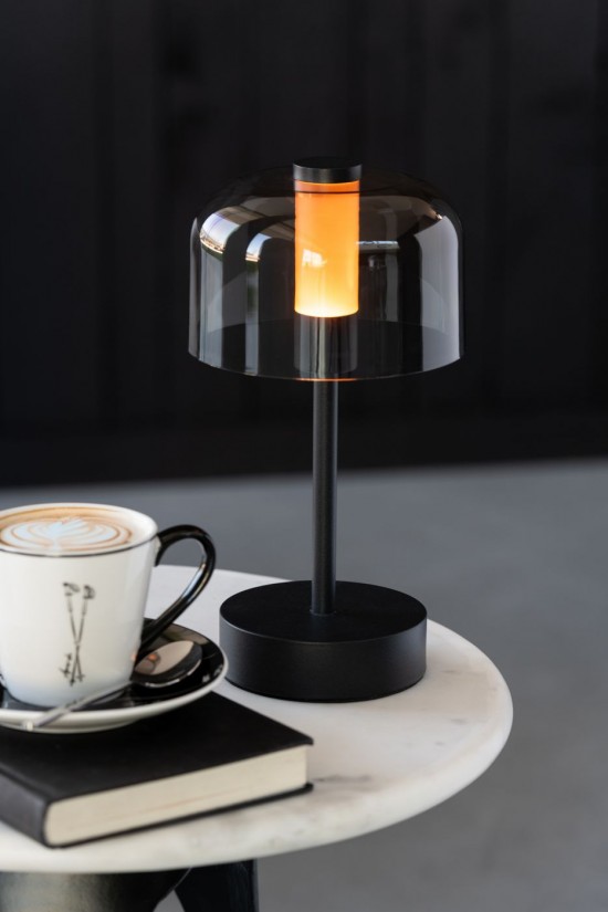 JLine J Line Tafellamp Woa Metaal Zwart L13xB13xH24 cm Tafellampen Leeslichten Leeslampen Binnenverlichting.