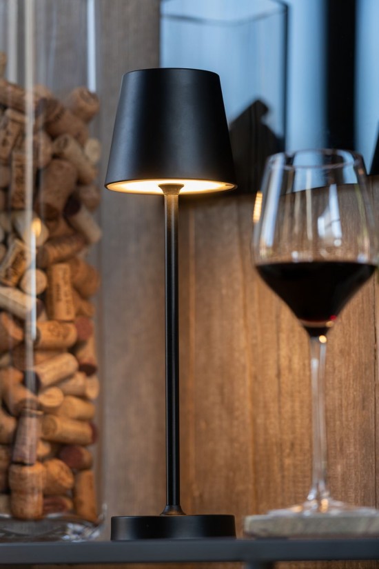 J Line Lampada Da Tavolo Goa Metallo Nero Lámpara Goa Metal Negro.