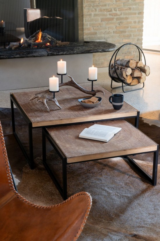 J Line S 2 Salontafel Dos Mdf Naturel Zwart.