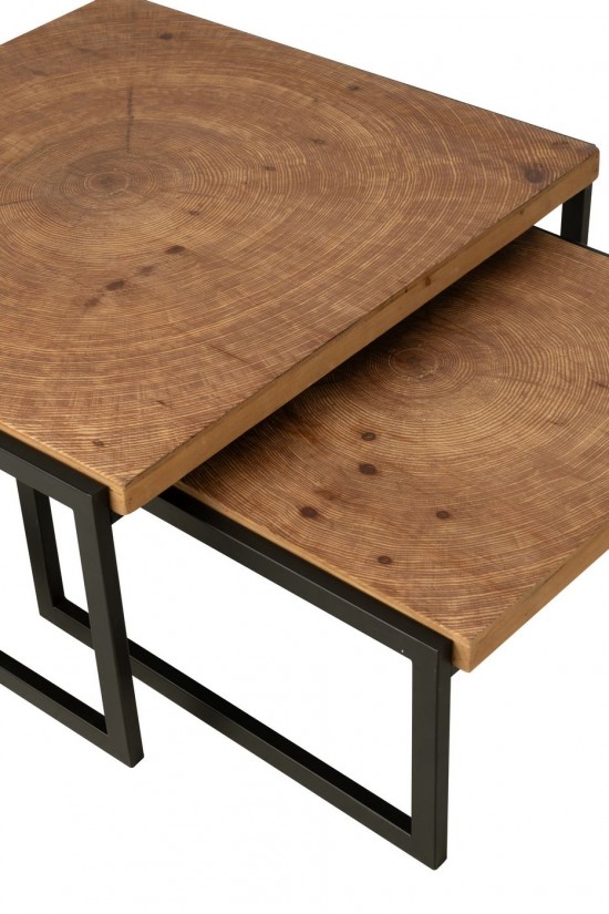 Jline S 2 Salontafel Dos Mdf Naturel Zwart.