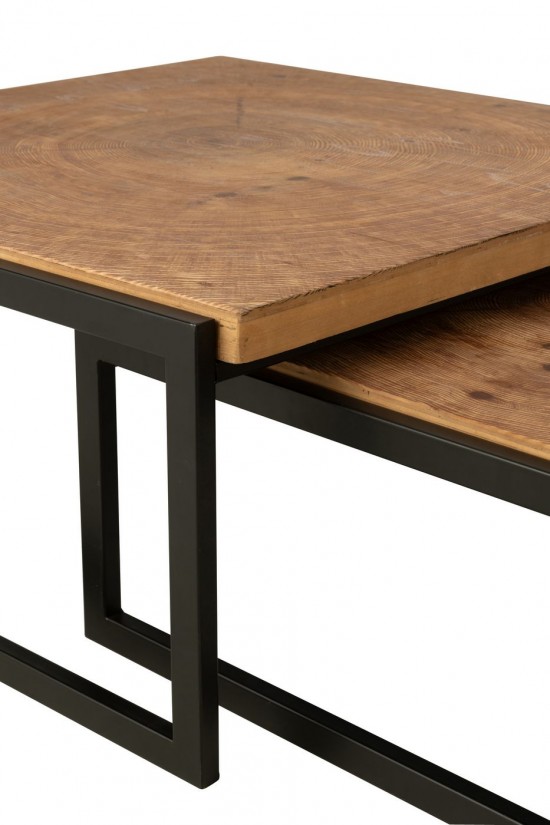 J Line S 2 Coffee Table Dos Mdf Natural Black coffee tables.