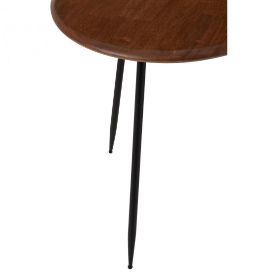 J Line tables d appoint bouts de canapé Jolipa Set De 2 Table Basse Neo Caoutchouc Naturel Noir.