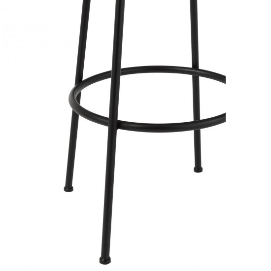 J Line chaises tabourets de bar Jolipa Chaise De Bar Neo Acier Naturel Noir.