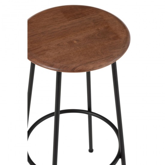 Jline Barstoel Neo Staal Naturel Zwart.