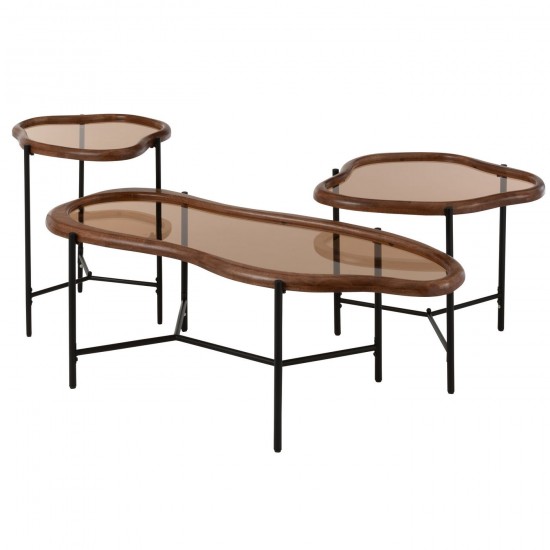 J Line Tavolino Da Caffe Zig Vetro Multicolore Mesa Baja Zig Vidrio Multicolor.