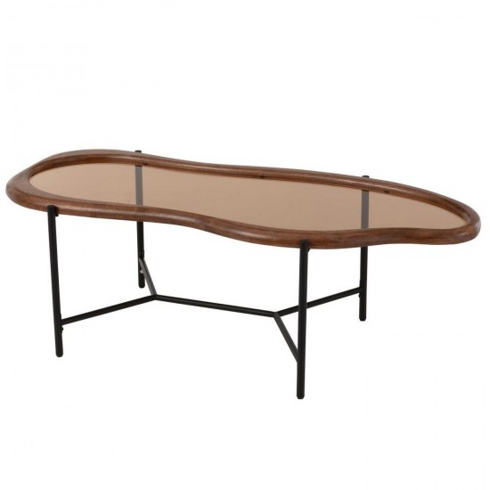 J Line Salontafel Zig Glas Meerkleurig L118xB48xH40 cm koffietafels salontafels JO57502.