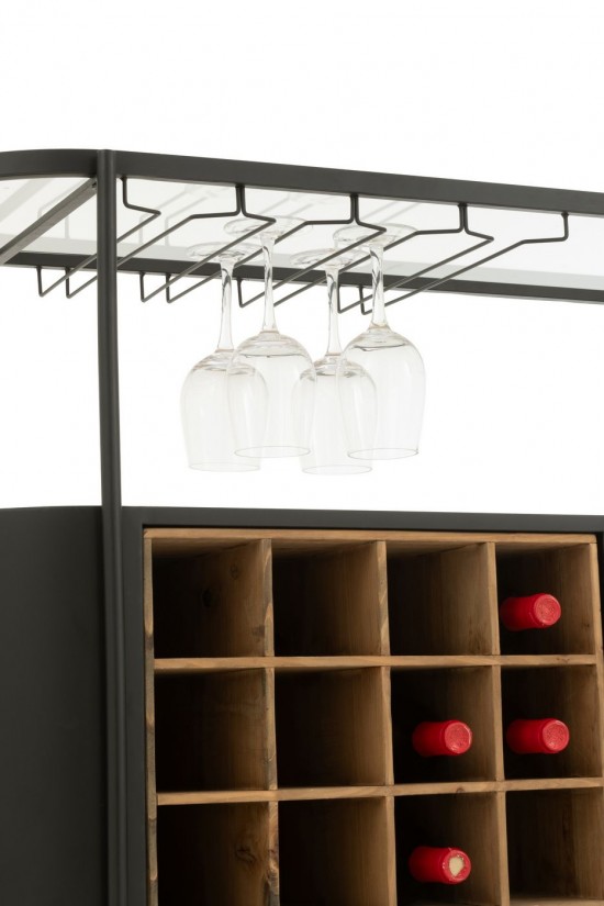 J Line Mobile Bar Bya Ferro Naturale Nero Mueble Bar Bya Plancha Natural Negro.