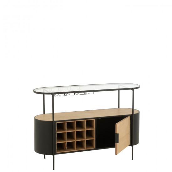 Jline Mueble Bar Bya Plancha Natural Negro.