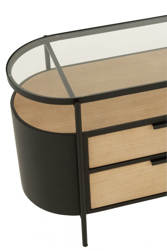 J Line 57581 Kast met schuiven Kasten Dressoirkast Commodekast Buffets schrank Buffets Landelijke stijl Meubels Commode Commod.