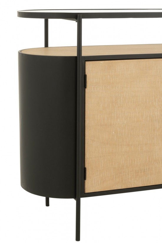 J Line Cabinet Ovy Iron Natural Black closets.