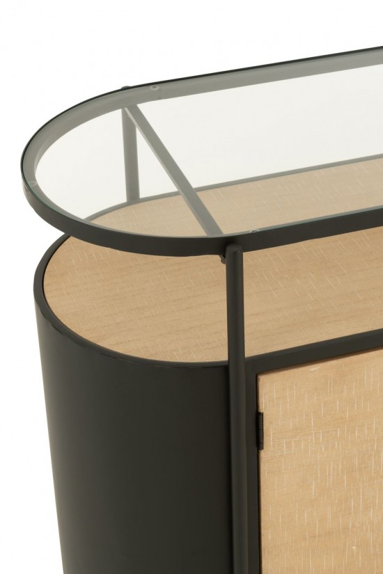 J Line Armadietto Ovy Ferro Naturale Nero Muebles Ovy Plancha Natural Negro.